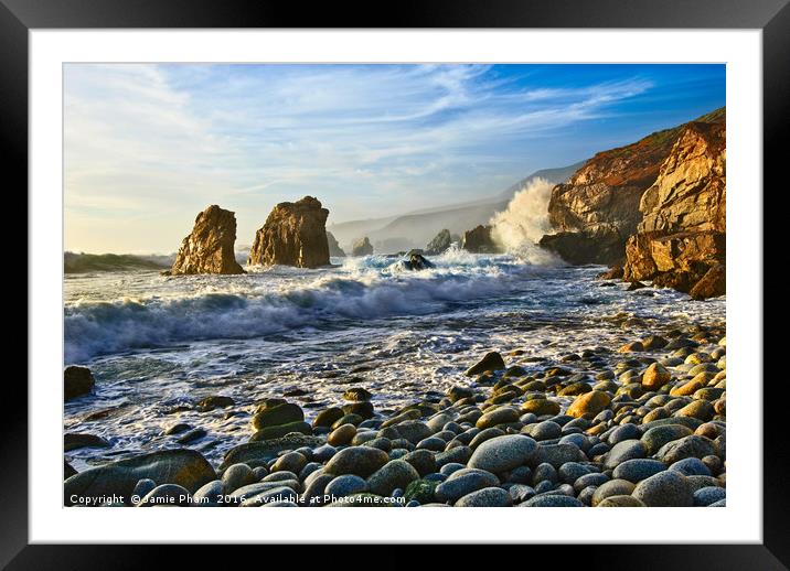 View of crashing waves from Soberanes Point in Gar Framed Mounted Print by Jamie Pham