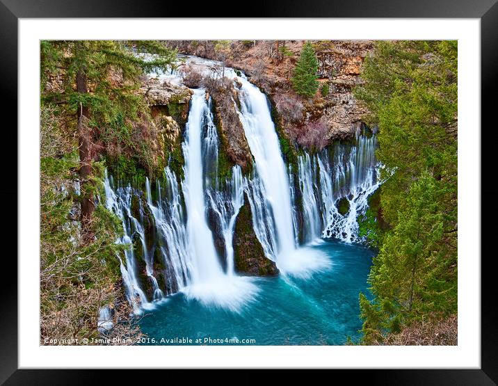 Burney Falls, one of the most beautiful waterfalls Framed Mounted Print by Jamie Pham