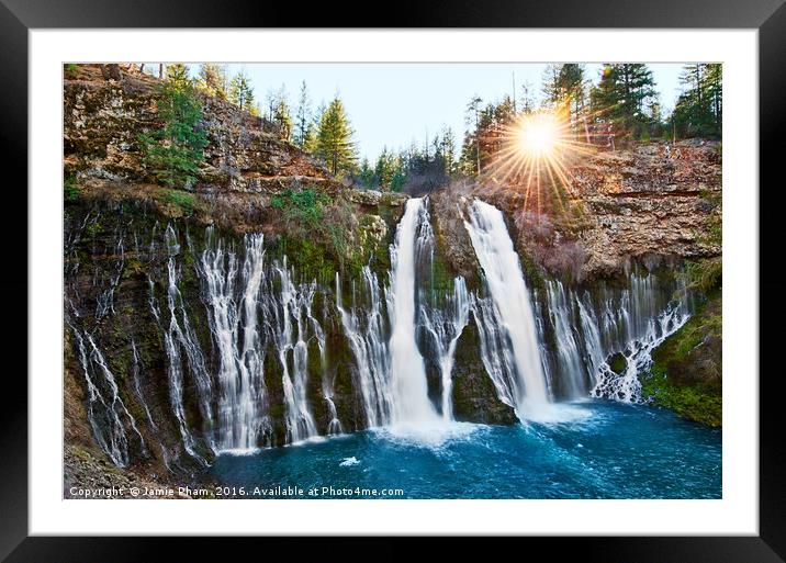 Burney Falls, one of the most beautiful waterfalls Framed Mounted Print by Jamie Pham