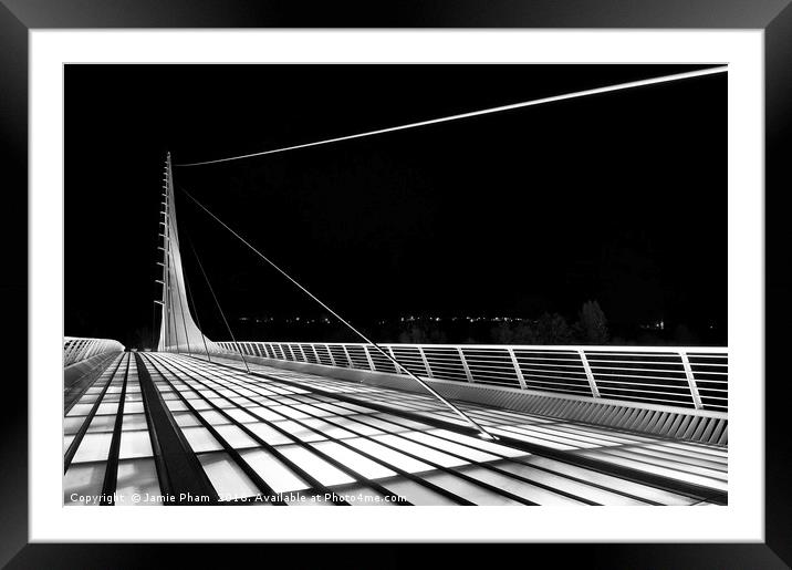 The unique and beautiful Sundial Bridge in Redding Framed Mounted Print by Jamie Pham