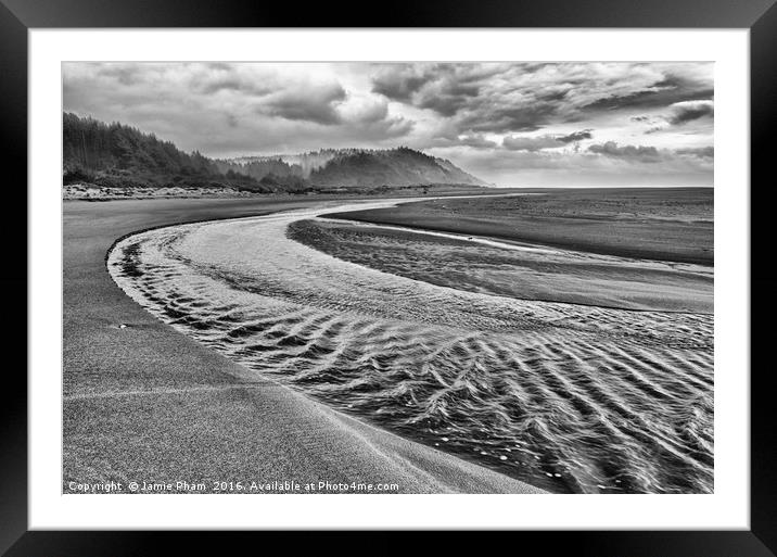 Gold Bluffs Beach is located in the Prairie Creek  Framed Mounted Print by Jamie Pham