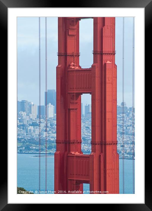 The world famous Golden Gate Bridge in San Francis Framed Mounted Print by Jamie Pham