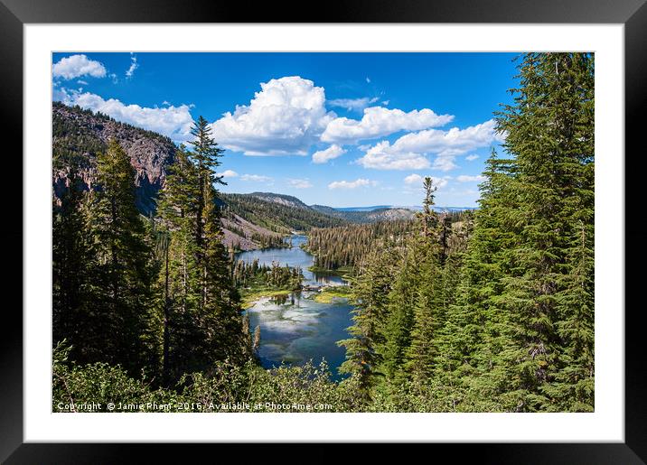 Scenic view of Mammoth Lakes in California. Framed Mounted Print by Jamie Pham