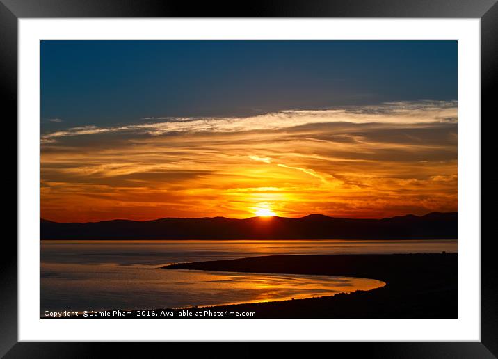 Sunrise over Mono Lake. Framed Mounted Print by Jamie Pham