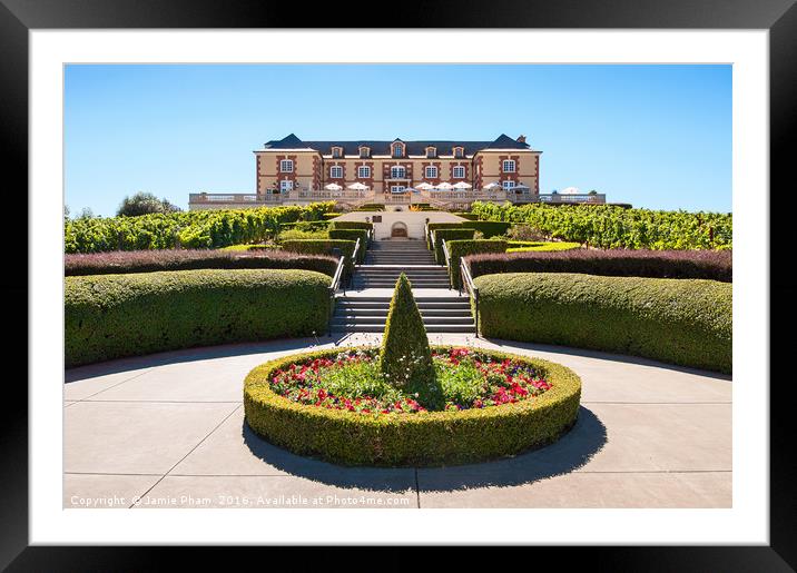 Beautiful view of the Domaine Carneros Winery and  Framed Mounted Print by Jamie Pham