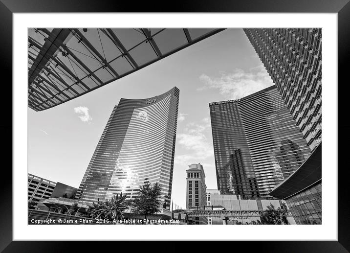 Beautiful view of the Vdara Hotel in Vegas Framed Mounted Print by Jamie Pham