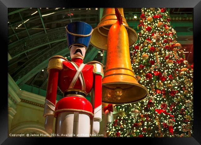 The magical holiday seasonal display in Bellagio Framed Print by Jamie Pham
