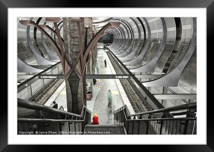 Hollywood subway station. Framed Mounted Print by Jamie Pham