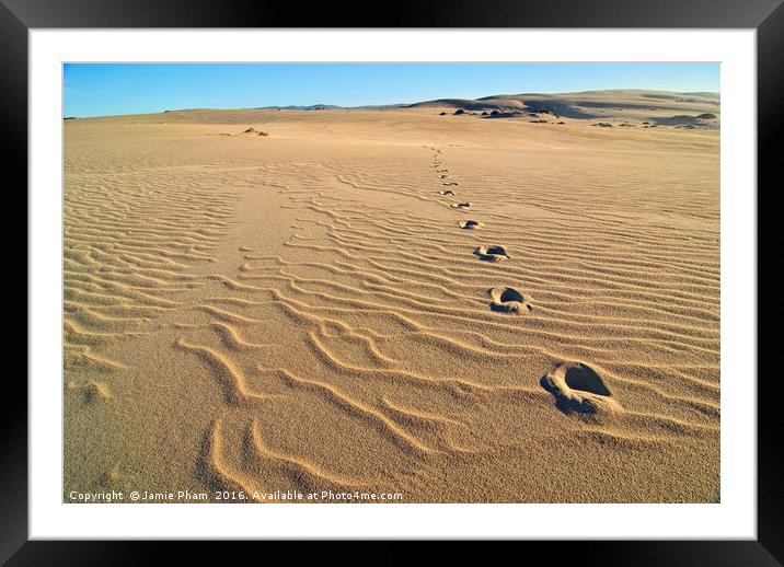 Beautiful sand dunes of the Rancho Guadalupe Dunes Framed Mounted Print by Jamie Pham