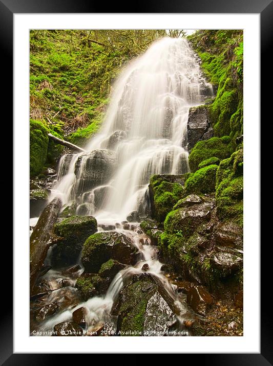 Fairy Falls in the Columbia River Gorge Area of Or Framed Mounted Print by Jamie Pham