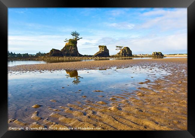 Three Brothers Rock Formation Framed Print by Jamie Pham