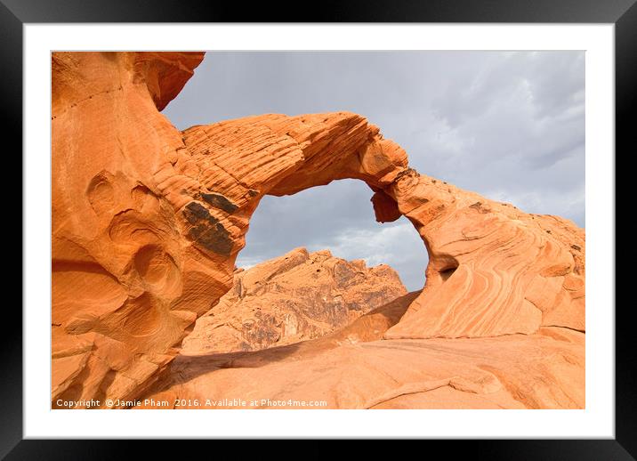 Arch Rock in the Valley of Fire State Park, Nevada Framed Mounted Print by Jamie Pham