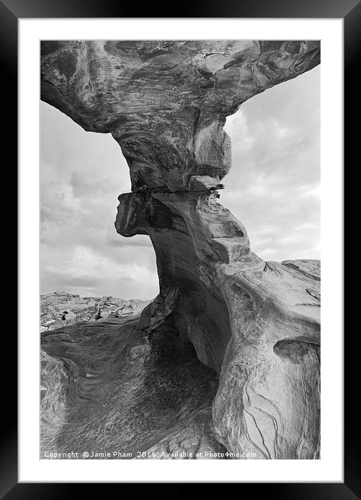 Close up of Arch Rock in the Valley of Fire State  Framed Mounted Print by Jamie Pham