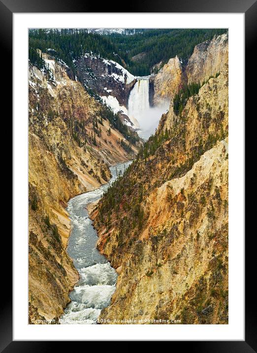 Yellowstone Falls from Artist Point Framed Mounted Print by Jamie Pham