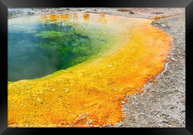 Morning Glory Pool Closeup in Yellowstone National Framed Print by Jamie Pham