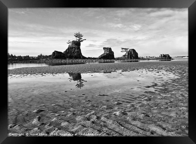 Three Brothers Rock Formation Framed Print by Jamie Pham