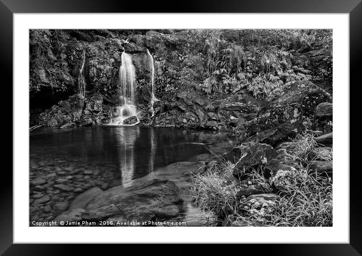 The beautiful and magical waterfalls in Maui Framed Mounted Print by Jamie Pham