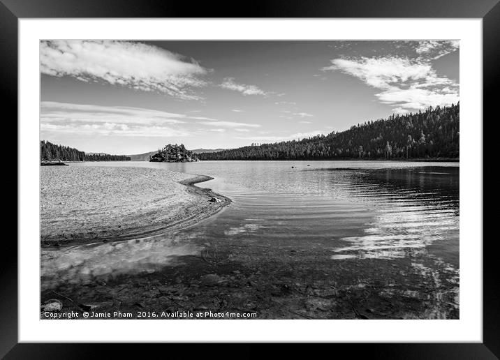 Beautiful view of Fannette Island on Lake Tahoe. Framed Mounted Print by Jamie Pham