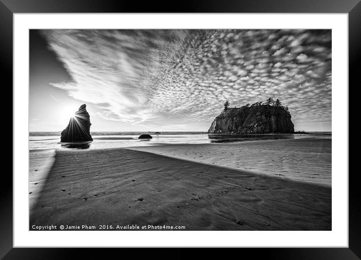 Second Beach in Olympic National Park located in W Framed Mounted Print by Jamie Pham