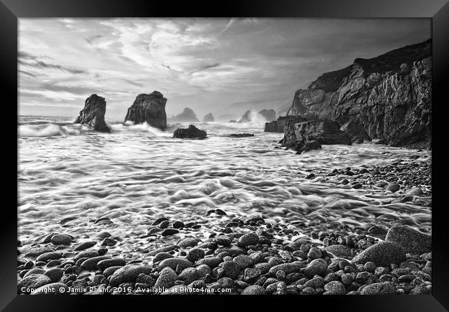 View of crashing waves from Soberanes Point in Gar Framed Print by Jamie Pham