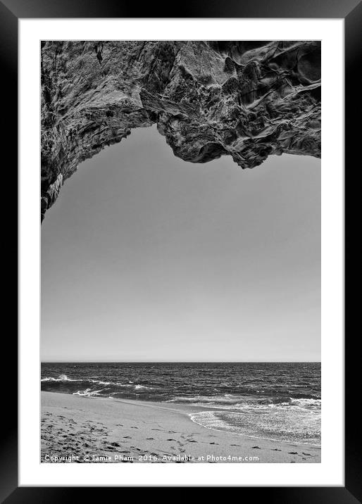 View of the natural tunnel of Hole in the Wall Bea Framed Mounted Print by Jamie Pham