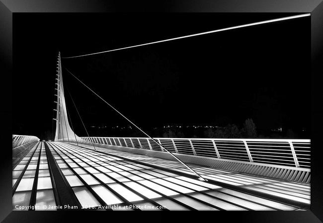 The unique and beautiful Sundial Bridge in Redding Framed Print by Jamie Pham