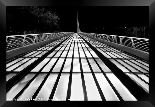 The unique and beautiful Sundial Bridge in Redding Framed Print by Jamie Pham