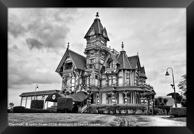 The Carson Mansion is one of the most notable exam Framed Print by Jamie Pham