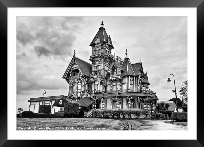 The Carson Mansion is one of the most notable exam Framed Mounted Print by Jamie Pham