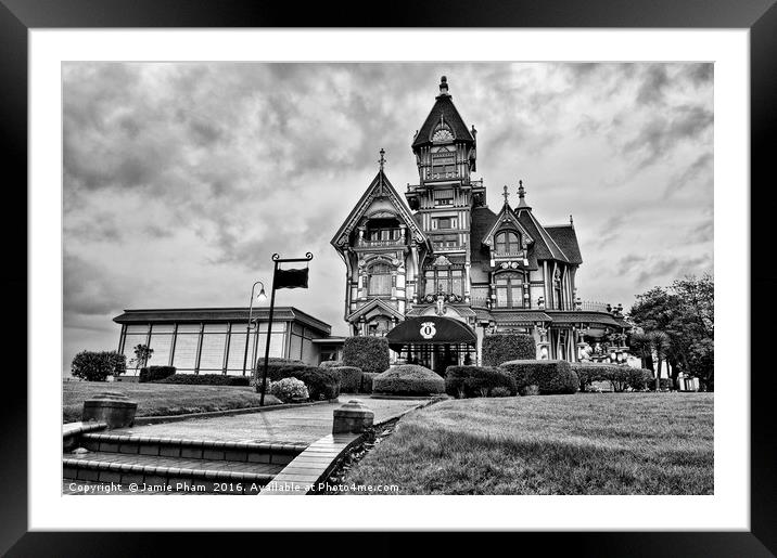 The Carson Mansion is one of the most notable exam Framed Mounted Print by Jamie Pham