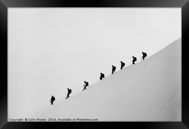 Mountaineers in the Alps Framed Print by Colin Woods