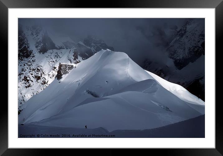 Lone climbers in the French Alps Framed Mounted Print by Colin Woods