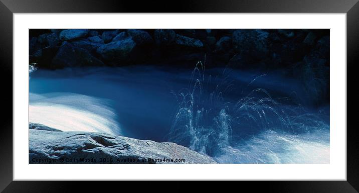 Water spraying in a mountain stream Framed Mounted Print by Colin Woods