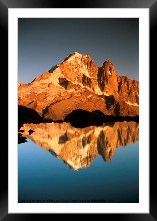 The Aiguille Verte reflected in Lac Blanc Framed Mounted Print by Colin Woods