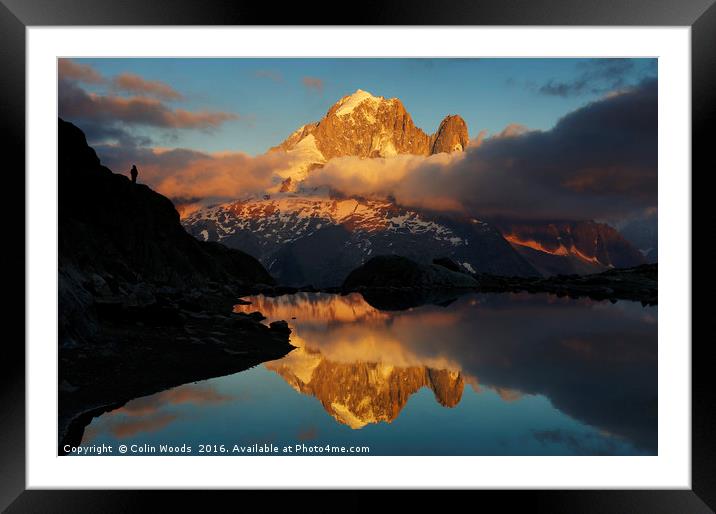 The Aiguille Verte reflected in Lac Blanc Framed Mounted Print by Colin Woods