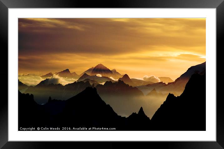Sunrise in the Alps Framed Mounted Print by Colin Woods