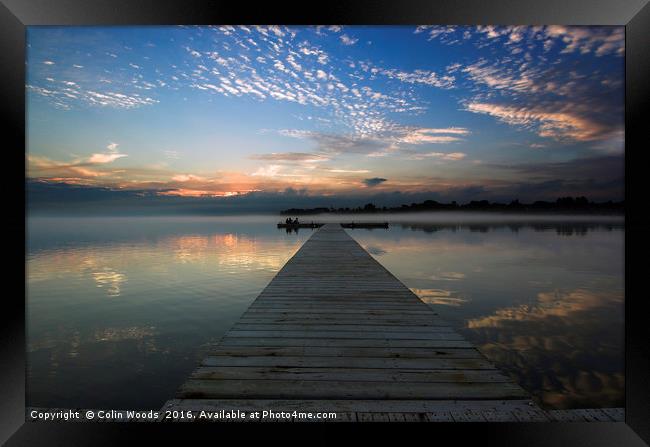 Jetty at Sunset Framed Print by Colin Woods