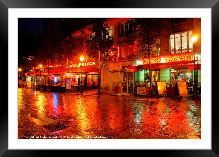 A Rainy Night in Paris Framed Mounted Print by Colin Woods