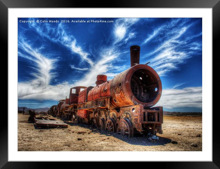 The Uyuni Train Graveyard Framed Mounted Print by Colin Woods