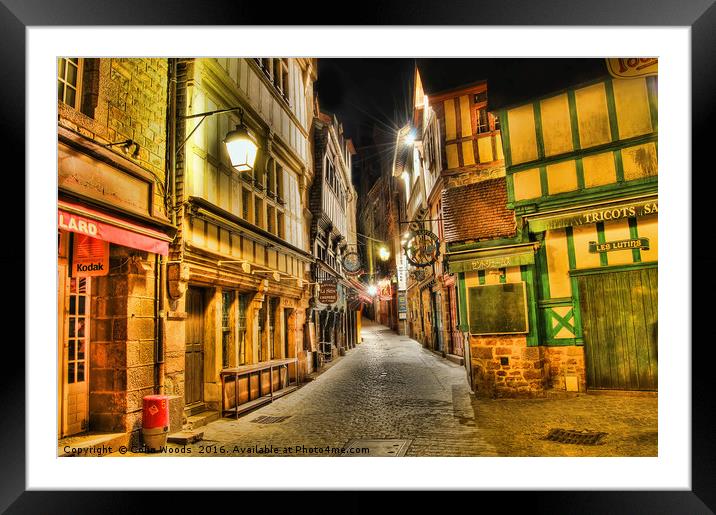 The Streets of Mont St Michel Framed Mounted Print by Colin Woods