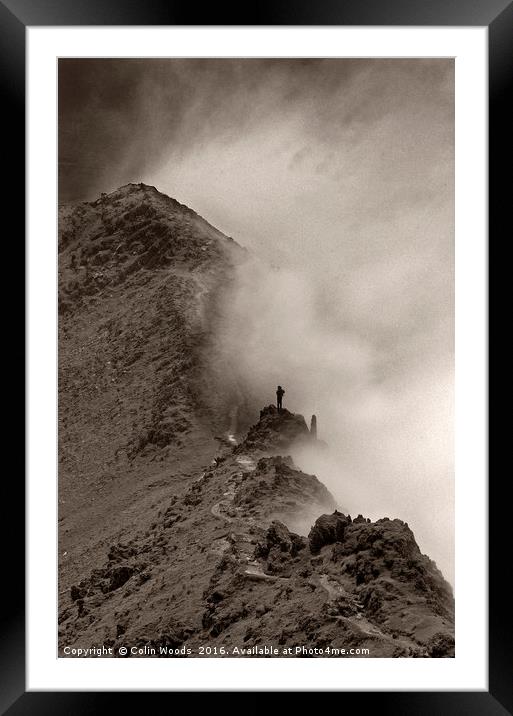 Walker on Snowdon Framed Mounted Print by Colin Woods