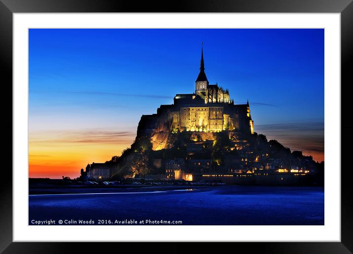 Sunset Glow on Mont St Michel  Framed Mounted Print by Colin Woods