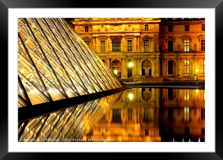 The Louvre at Night Framed Mounted Print by Colin Woods
