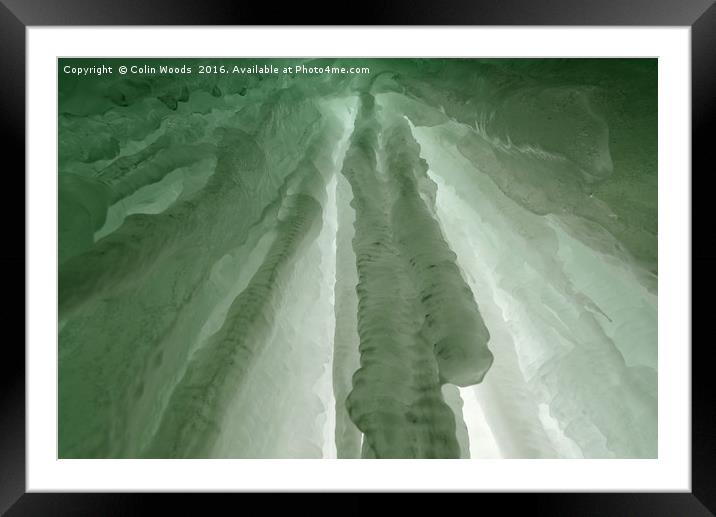 Inside a frozen waterfall Framed Mounted Print by Colin Woods