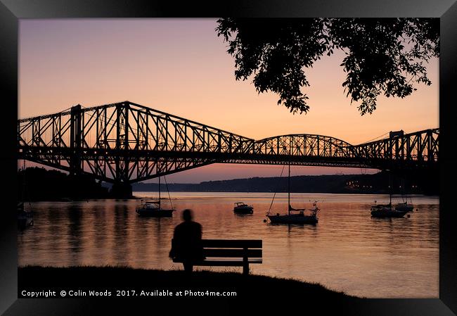 Watching the Sunset on the Pont du Quebec Framed Print by Colin Woods