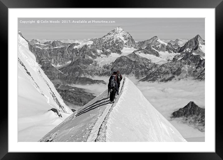 Climbers in the Swiss Alps Framed Mounted Print by Colin Woods