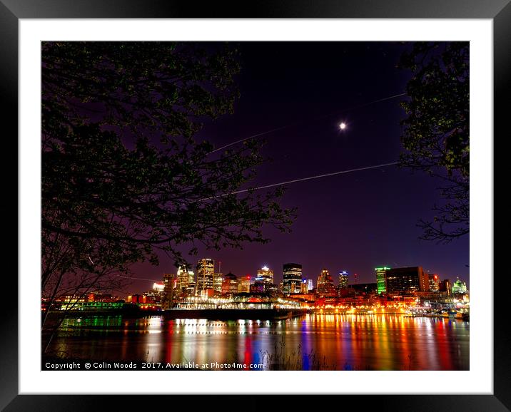 Montreal Vieux Port at Night  Framed Mounted Print by Colin Woods