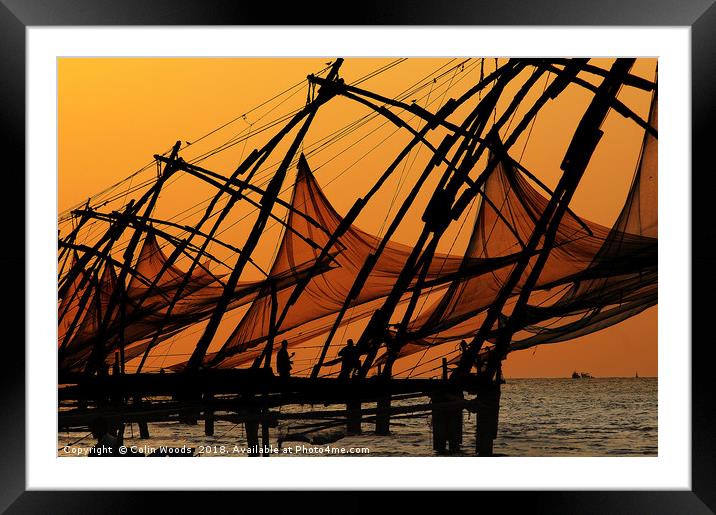 Cochin Fishing Nets Framed Mounted Print by Colin Woods