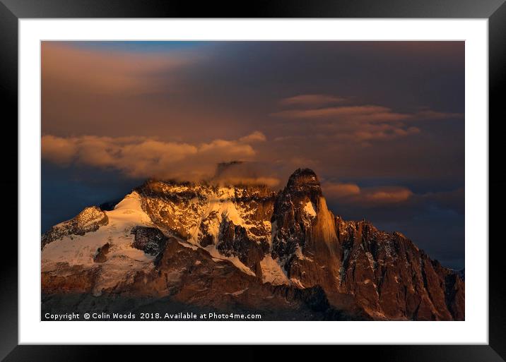 Sunset on the Aiguille Verte Framed Mounted Print by Colin Woods