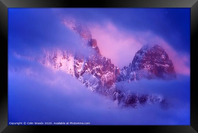 Evening light on L'aiguille Verte  Framed Print by Colin Woods